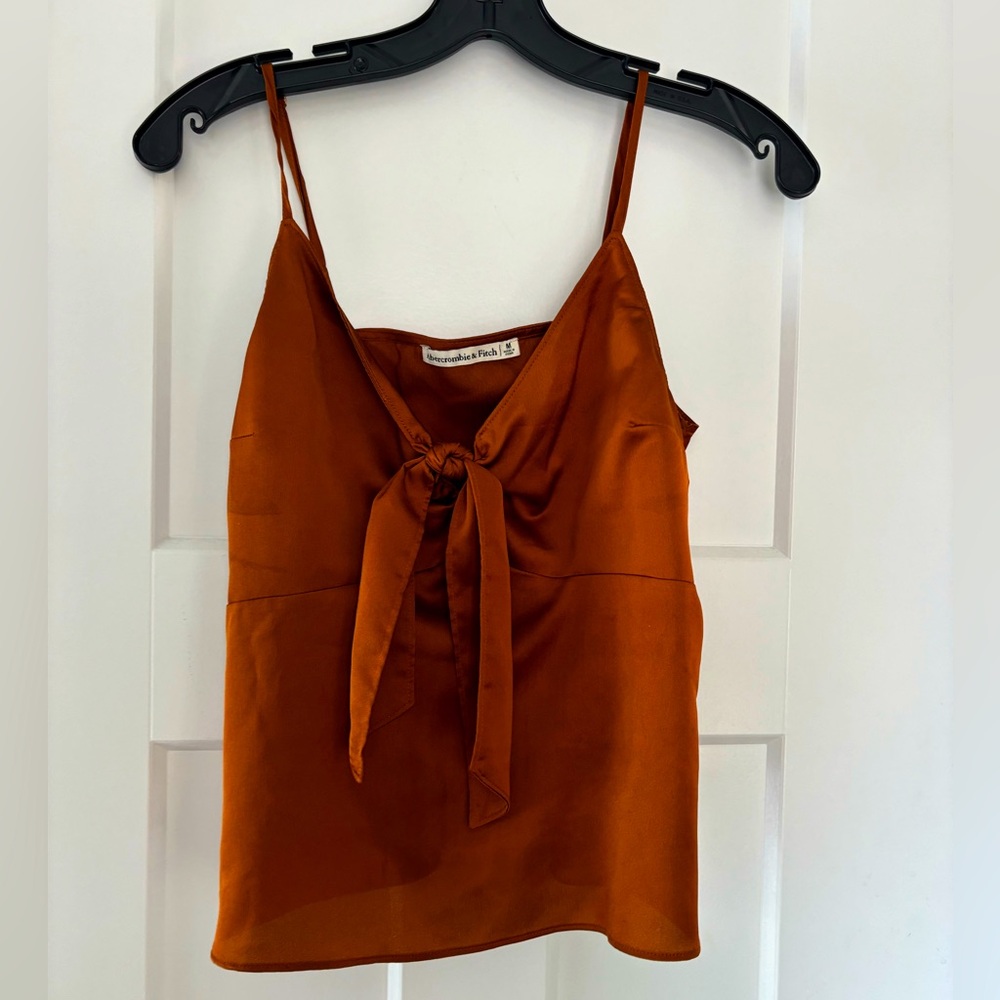 Abercrombie Satin Cami Top in rust. Med